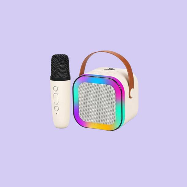 NAMAN Rechargeable Mini Singing Speaker with LED Lights, Mic 5 W Bluetooth Speaker