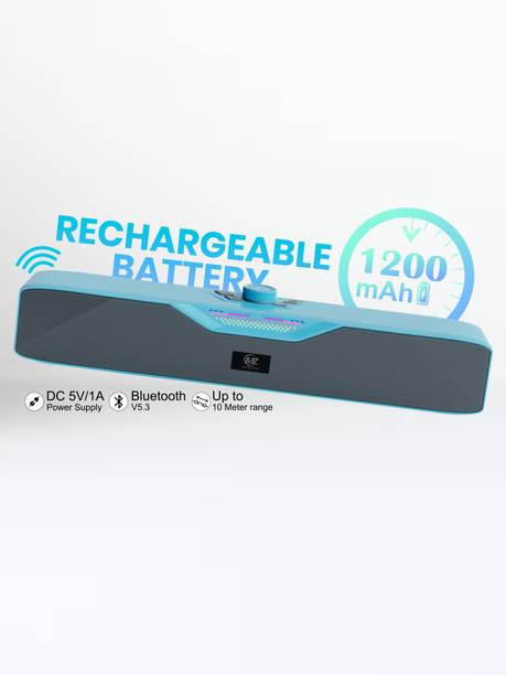 MZ Rechargeable Wireless Soundbar with 1200mAh Battery Dynamic RGB Lights Portable 20 W Bluetooth Speaker