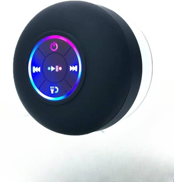 World Gift Mart Waterproof Shower Suction Speaker | Mini Bluetooth Shower with Led Light 3 W Bluetooth Speaker