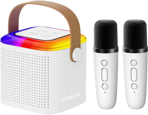GameSir Mini Vocal Speaker with 2 Wireless handheled Microphones with 5 magic voices 10 W Bluetooth Speaker