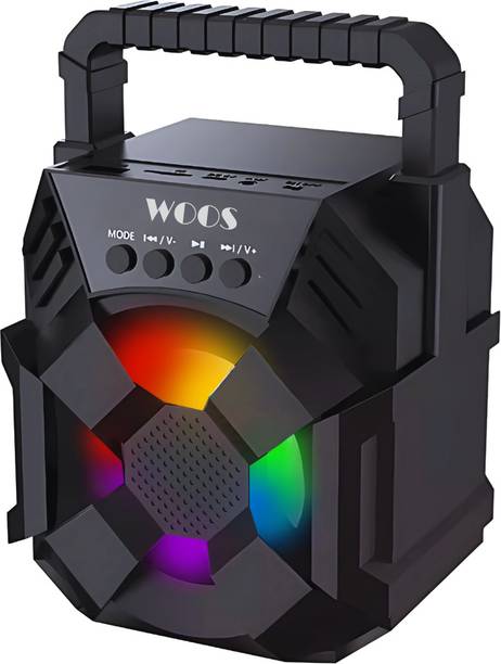 WOOS Portable Bluetooth Speaker with RGB Lights, AUX, USB & TF Card Support 3 W Bluetooth Speaker