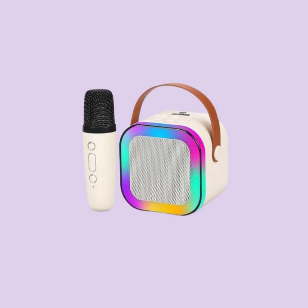 NAMAN Rechargeable Mini Singing Speaker with LED Lights, Mic 5 W Bluetooth Speaker