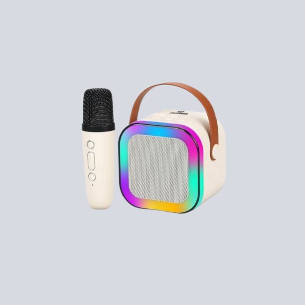 NAMAN Rechargeable Mini Singing Speaker with LED Lights, Mic 5 W Bluetooth Speaker