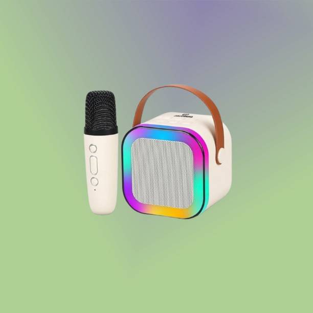 NAMAN Rechargeable Mini Singing Speaker with LED Lights, Mic 5 W Bluetooth Speaker