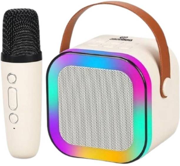NAMAN Rechargeable Mini Singing Speaker with LED Lights, Mic 5 W Bluetooth Speaker