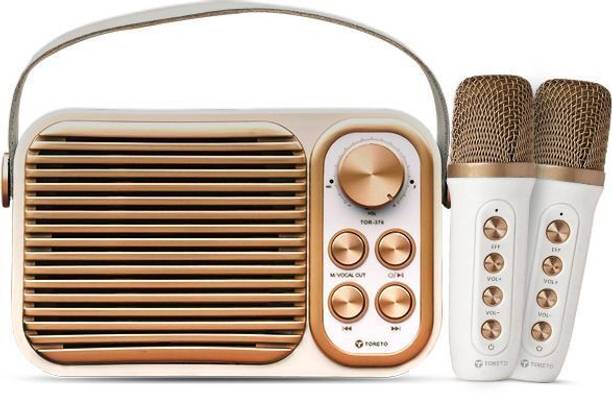 Toreto Mini Wireless Karaoke Speaker with Dual Mics, 20W HD Sound & Voice Modes 14 W Bluetooth Speaker