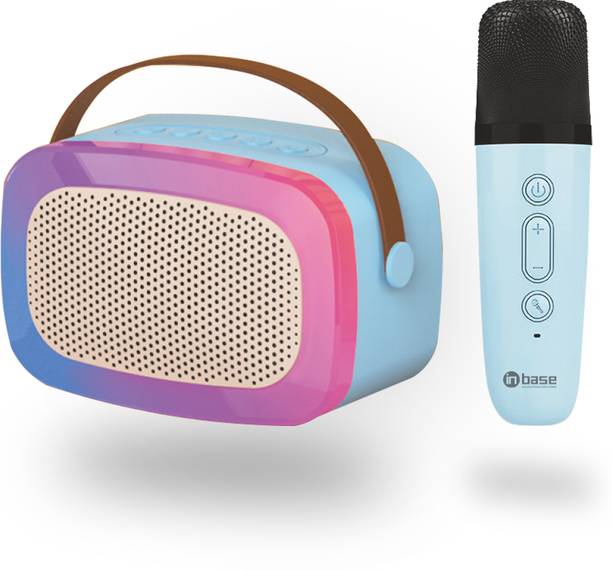 Inbase Boombox Bluetooth Speaker with Wireless Karaoke Mic, 5 Hrs Playtime, Portable 6 W Bluetooth Speaker
