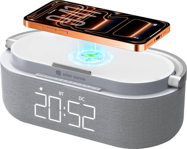 eller Sante 3-in-1 15W Wireless Charger with Alarm Clock RGB Light & Bluetooth Speaker