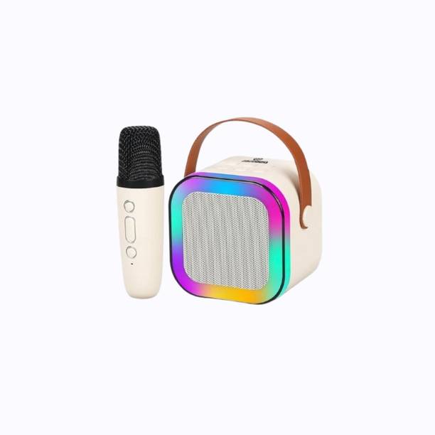 NAMAN Rechargeable Mini Singing Speaker with LED Lights, Mic 5 W Bluetooth Speaker