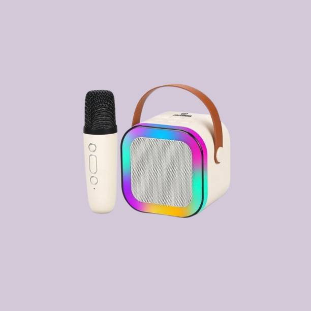 NAMAN Rechargeable Mini Singing Speaker with LED Lights, Mic 5 W Bluetooth Speaker