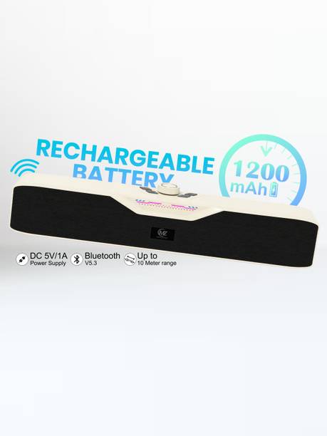 MZ Rechargeable Wireless Soundbar with 1200mAh Battery Dynamic RGB Lights Portable 20 W Bluetooth Speaker