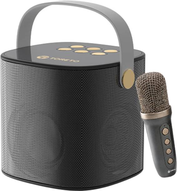 Toreto Jukebox Wireless Speaker with Voice Changing Karaoke MIc | USB I TWS |AUX 10 W Bluetooth Speaker