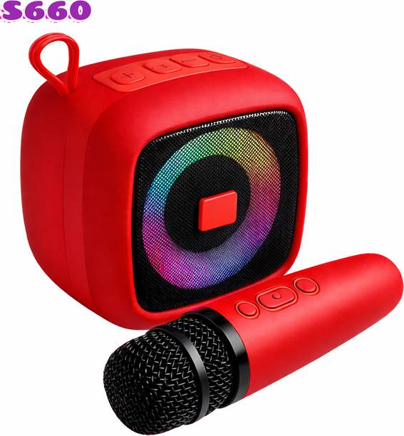 3BAAN X84 Karaoke Speaker with Dual Mic, Wireless Bluetooth Party Sound System 10 W Bluetooth Speaker