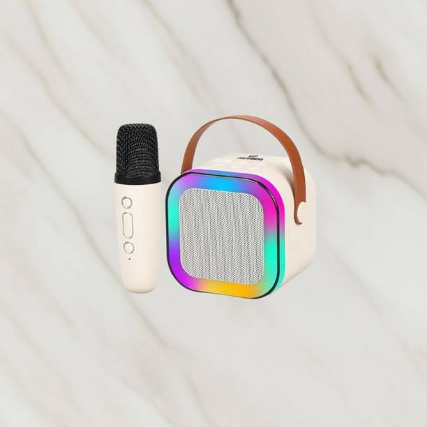 NAMAN Rechargeable Mini Singing Speaker with LED Lights, Mic 5 W Bluetooth Speaker