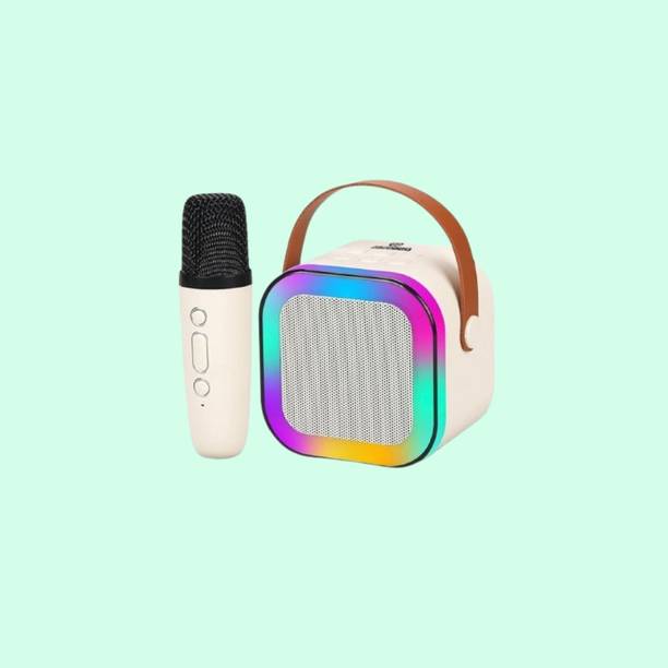 NAMAN Rechargeable Mini Singing Speaker with LED Lights, Mic 5 W Bluetooth Speaker