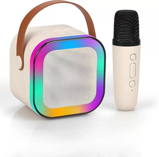 Daxstar K12 Speaker Machine Bluetooth-Compatible Wireless Karaoke Mic Speaker with RGB 5 W Bluetooth Speaker