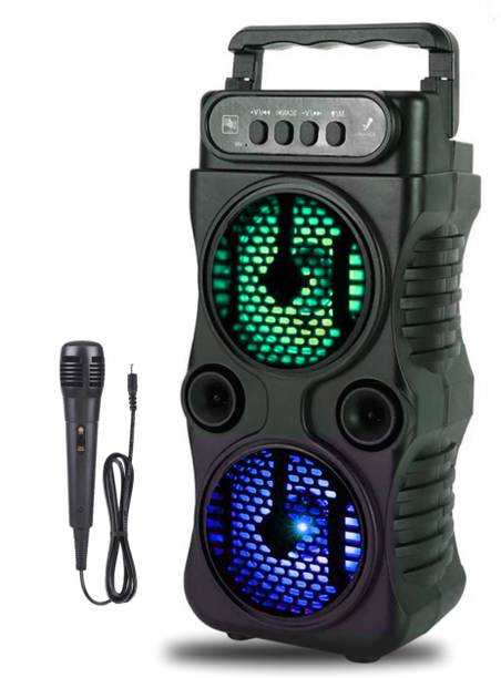 VOIZO Bluetooth Party Speaker 10W RGB Lights Mic Deep Bass Karaoke System 10 W Bluetooth Speaker