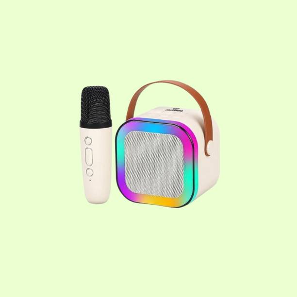 NAMAN Rechargeable Mini Singing Speaker with LED Lights, Mic 5 W Bluetooth Speaker
