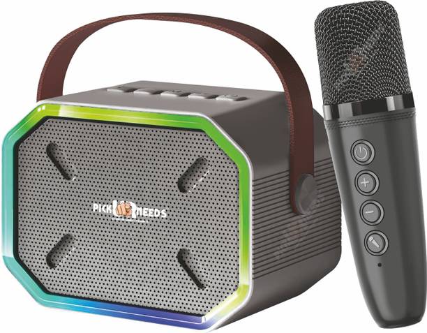 Pick Ur Needs Portable Bluetooth Karaoke Speaker with Mic, 2000mAh Battery, RGB Lights,TF Card 15 W Bluetooth Speaker