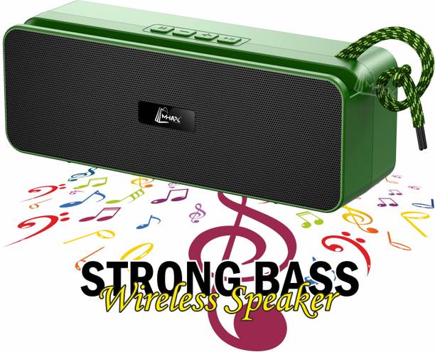 MHAX Rechargeable Wireless Speaker - 1800mAh Battery, FM Radio,TF Card, 6hrs Playtime 10 W Bluetooth Speaker