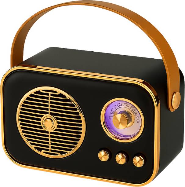 MICROBOTS Vintage-Style Wireless Bluetooth Speaker with FM, Retro Design & Carry Handle 5 W Bluetooth Speaker