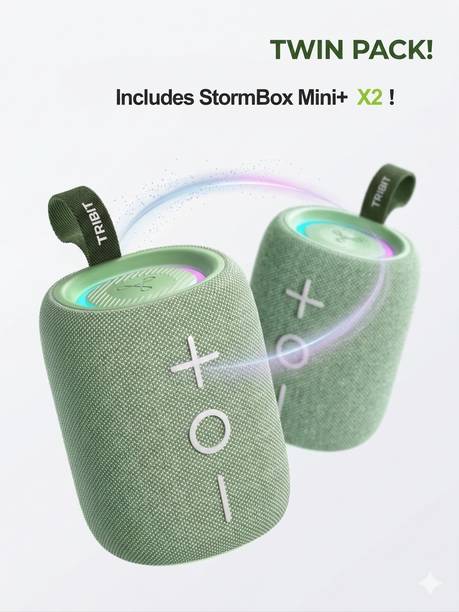 Tribit Storm Box Mini Plus, with SubWoofer-Grade Bass, IPX7 Waterproof 12H Playtime 12 W Bluetooth Speaker