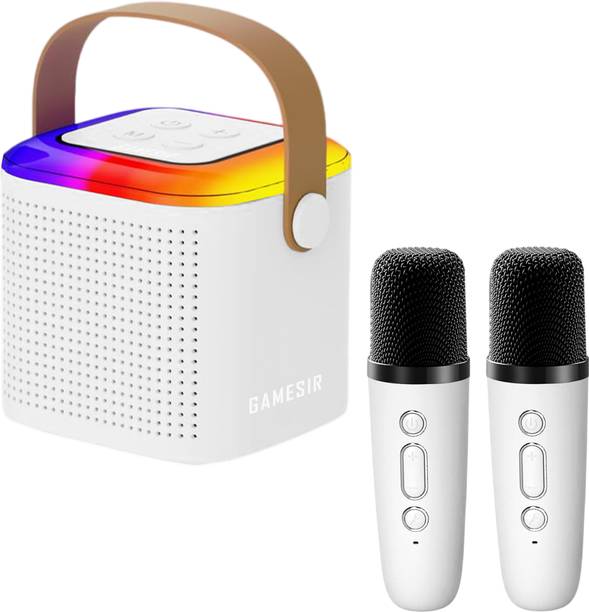 GameSir Mini Vocal Speaker with 2 Wireless handheled Microphones with 5 magic voices 10 W Bluetooth Speaker
