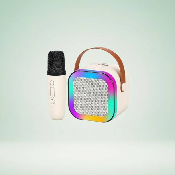 NAMAN Rechargeable Mini Singing Speaker with LED Lights, Mic 5 W Bluetooth Speaker
