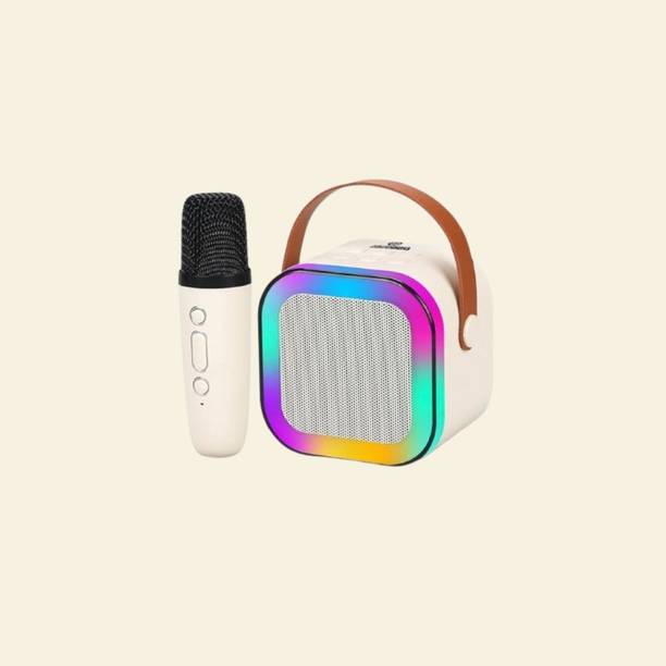 NAMAN Rechargeable Mini Singing Speaker with LED Lights, Mic 5 W Bluetooth Speaker