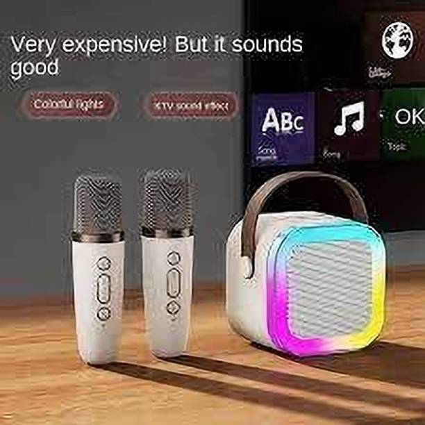 TECHMAZE Party Pop K12 Bluetooth Speaker Wireless Mic with 3 Voice Converter RGB Light 10 W Bluetooth Speaker