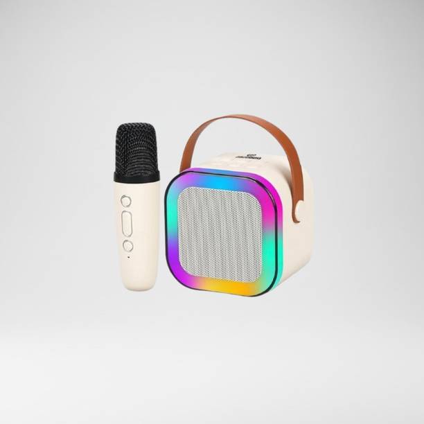 NAMAN Rechargeable Mini Singing Speaker with LED Lights, Mic 5 W Bluetooth Speaker