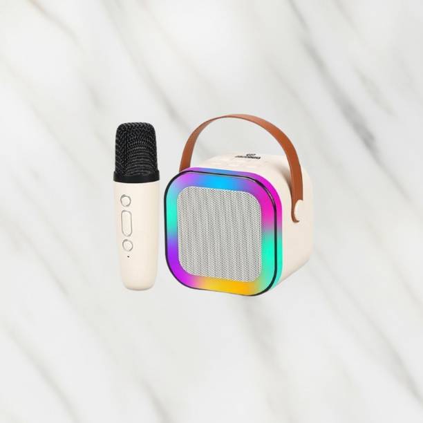 NAMAN Rechargeable Mini Singing Speaker with LED Lights, Mic 5 W Bluetooth Speaker