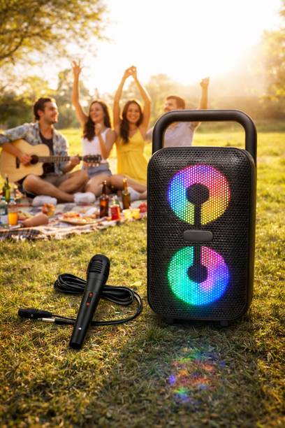 VOIZO Wireless 25W Bluetooth Speaker for Parties | Mic | RGB Light Effects 25 W Bluetooth Speaker