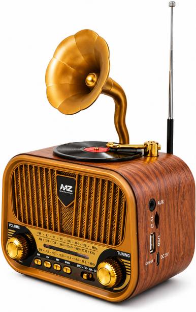 Audioland Retro Bluetooth Record Player Speaker with FM/AM Radio and Vintage Design 10 W Bluetooth Speaker