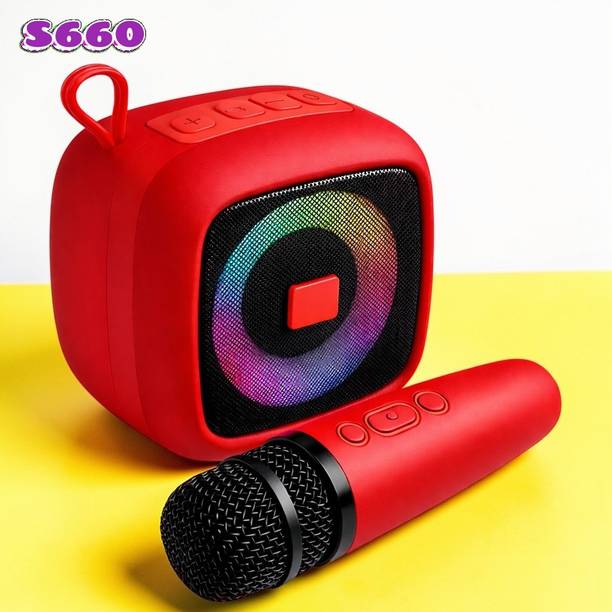 3BAAN X244 Karaoke Speaker with Dual Mic, Wireless Bluetooth Party Sound System 10 W Bluetooth Speaker
