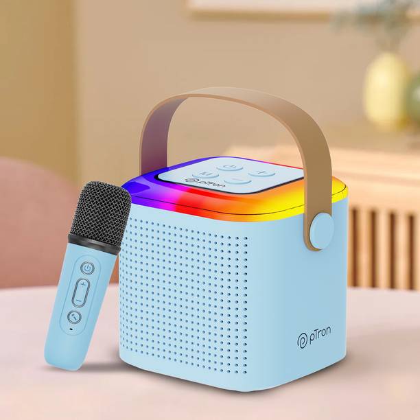 PTron Play with Karaoke Mic, 10W Pristine Sound, 8Hrs Playtime, RGB Lights 10 W Bluetooth Speaker