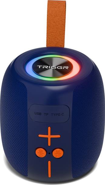 TRIGGR Roar 8 with RGB Lights, Fabric Exterior, TWS & FM Mode, 12H Playtime, BT v5.4 8 W Bluetooth Speaker