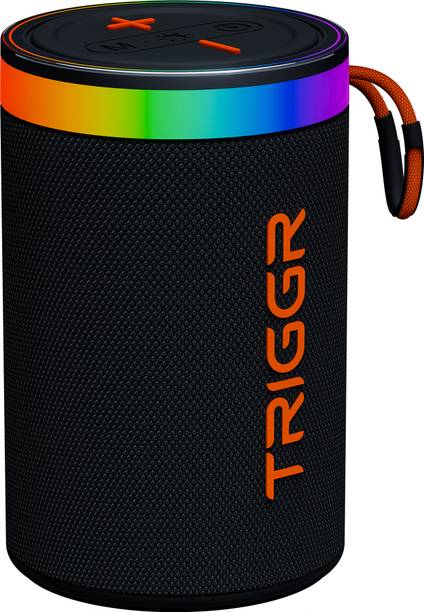 TRIGGR Roar 10 with RGB Lights, Fabric Exterior, TWS & FM Mode, 8H Playtime 10 W Bluetooth Speaker