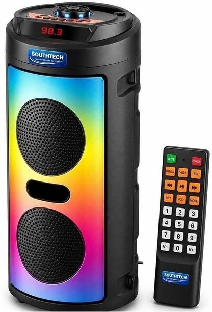SOUTHTECH Party Pal Bluetooth Party Tower Speaker|Dual Woofer|Dancing RGB Lights|Remote| 40 W Bluetooth Party Speaker