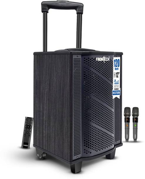 Frontech Nocturn Trolley Speaker | Rechargeable Battery | Guitar & Mic SW-0210 120 W Bluetooth Party Speaker