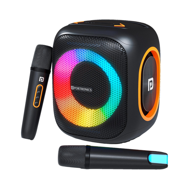 Portronics Dash 10 50W Wireless Bluetooth party Speaker With Dual Wireless Karaoke Mic 50 W Bluetooth Party Speaker