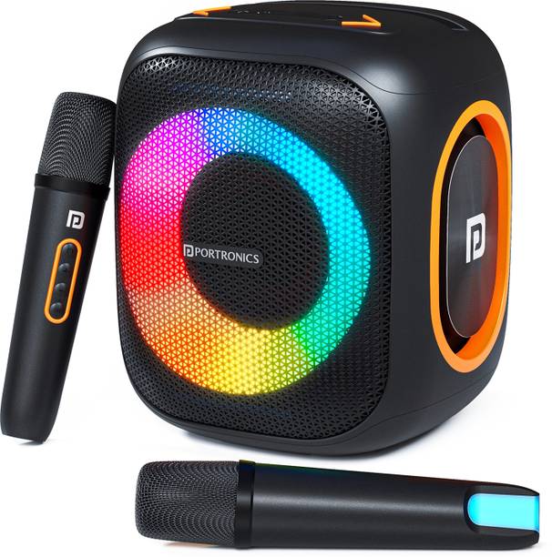 Portronics Dash 10 50W Wireless Bluetooth party Speaker With Dual Wireless Karaoke Mic 50 W Bluetooth Party Speaker