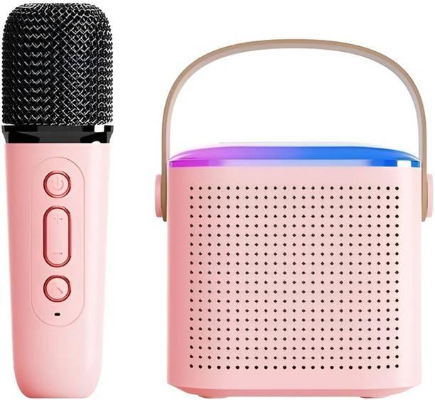 Melbon Y1 Mini Portable Bluetooth Speaker Outdoor Indoor Karaoke Spk with 2 Microphone 10 W Bluetooth Party Speaker