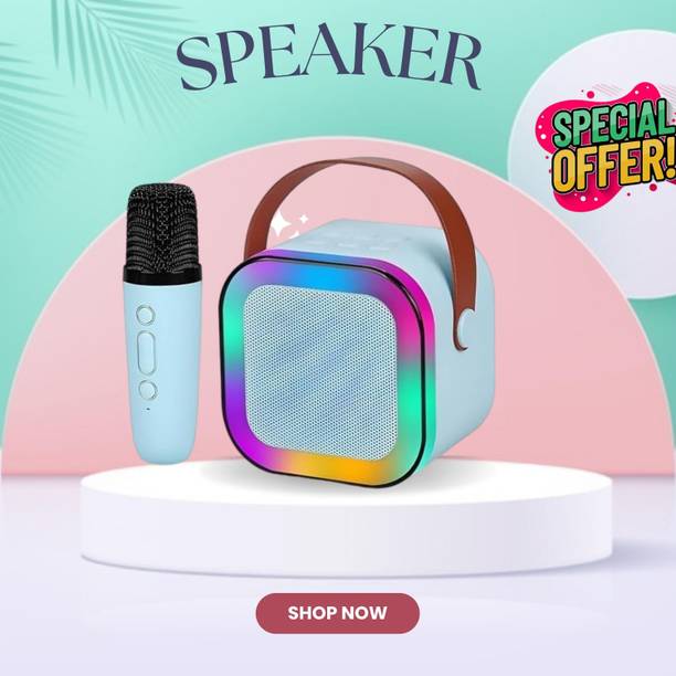 GUGGU 10W Bluetooth Speaker Wireless Karaoke Mic Speaker with RGB Light speakersRT149 10 W Bluetooth Party Speaker