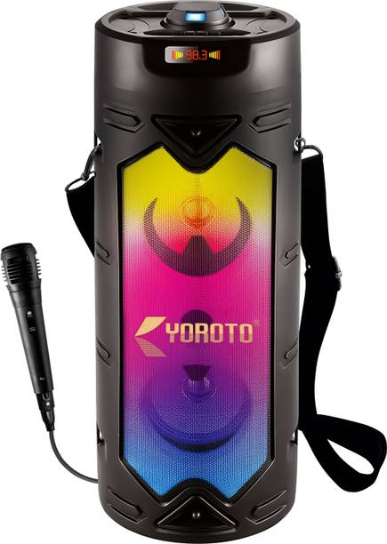 YOROTO Bluetooth Party Speaker with Wired Mic, Surround sound, RGB Lights & Tws Mode 40 W Bluetooth Party Speaker