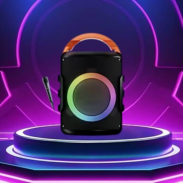 Clairbell DJ Box 20W Bluetooth Speaker with FM Radio, Mic, RGB Light & 4 hour's backER386 20 W Bluetooth Party Speaker