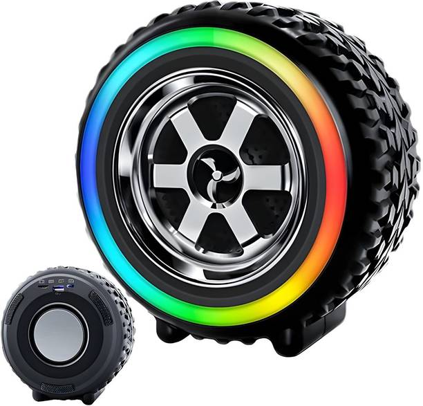 WOOS New Wheels design Portable Outdoor Subwoofer Bass Wireless Speaker with rgb 12 W Bluetooth Party Speaker