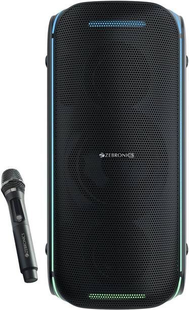 ZEBRONICS Party Fyre 100 Trolley Speaker 6 Playback,Wireless Mic with Display,USB, AUX 90 W Bluetooth Party Speaker