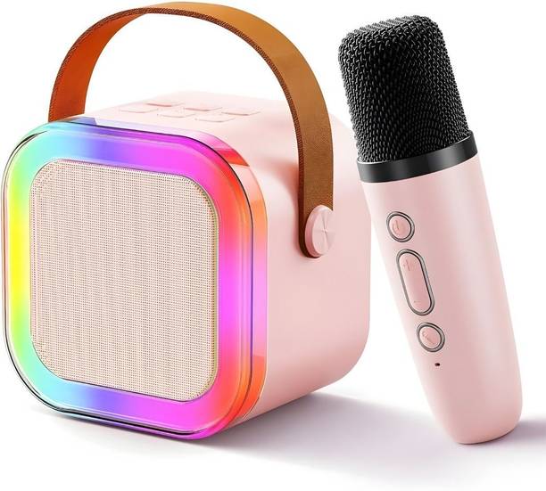 DRELLA Portable Kids Karaoke Speaker with 1 Mic, 5-6 Hrs Playtime & Voice Changing 5 W Bluetooth Party Speaker