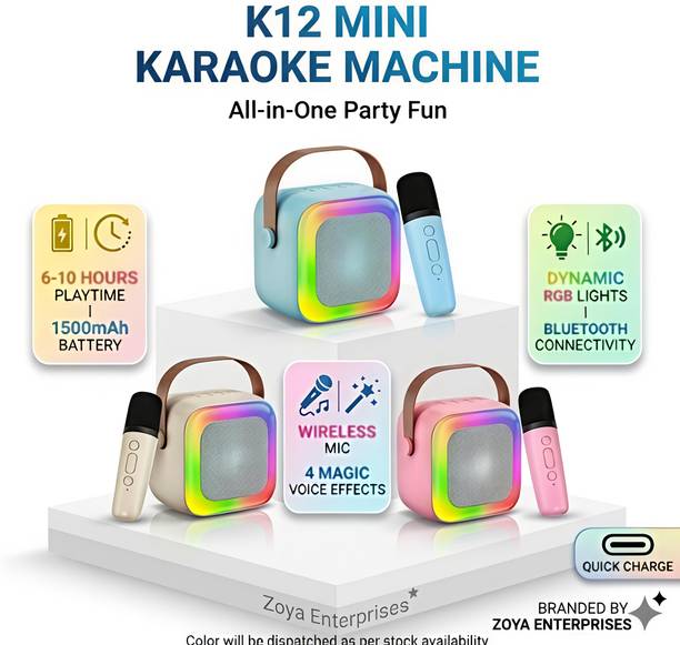 zoya enterprises K12 Mini Karaoke Machine with Wireless Mic 5 W Bluetooth Party Speaker